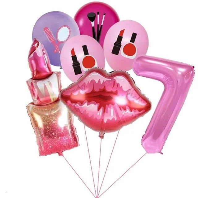 Spa Make up Party Supplies Cosmetic Disposable Tableware Plates Cups Napkins Balloons for Girls women Birthday Party Decoration