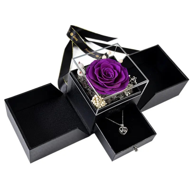 Preserved Rose Gift with Gift Box Eternal Rose Box Gifts for Her Mom Grandma Wife Daughter Women Xmas Valentine's Day Birthday