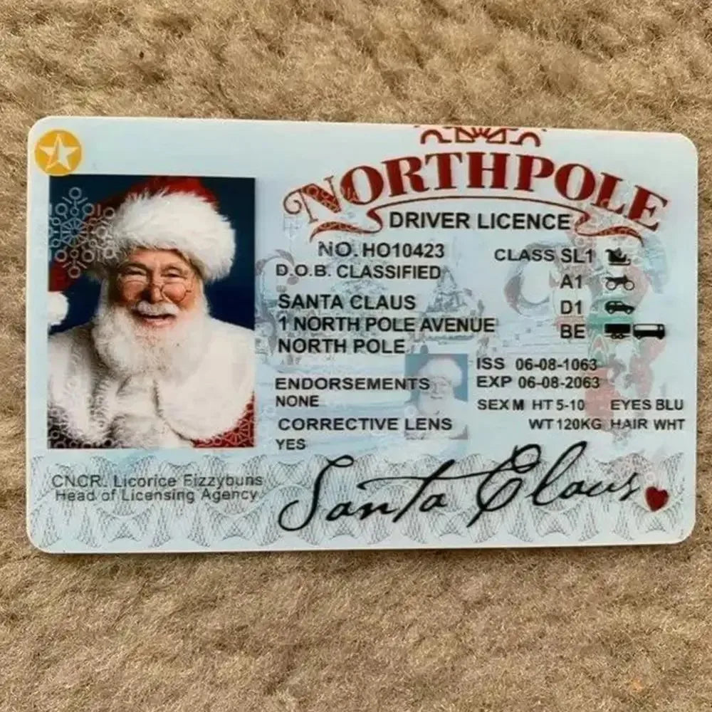 Creative Santa Claus Flight License Christmas Eve Gift Xmas Tree Decorations Flight License Cards Toys For Kids 2023 Christmas