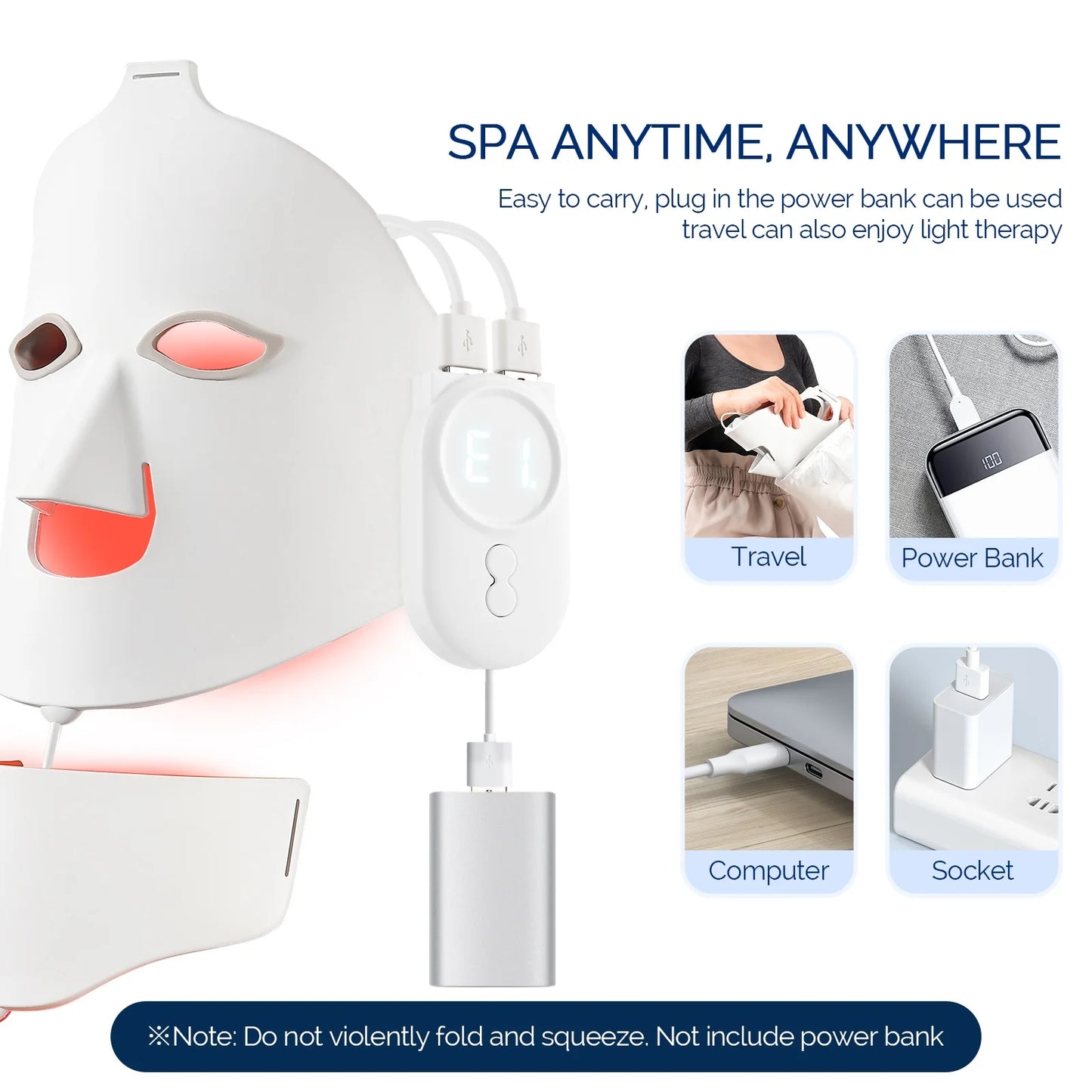 Led Facial Mask With Neck Red Led Light Therapy Flexible Soft Mask Silicone 7 Color Led Therapy Anti Aging Photon Mask