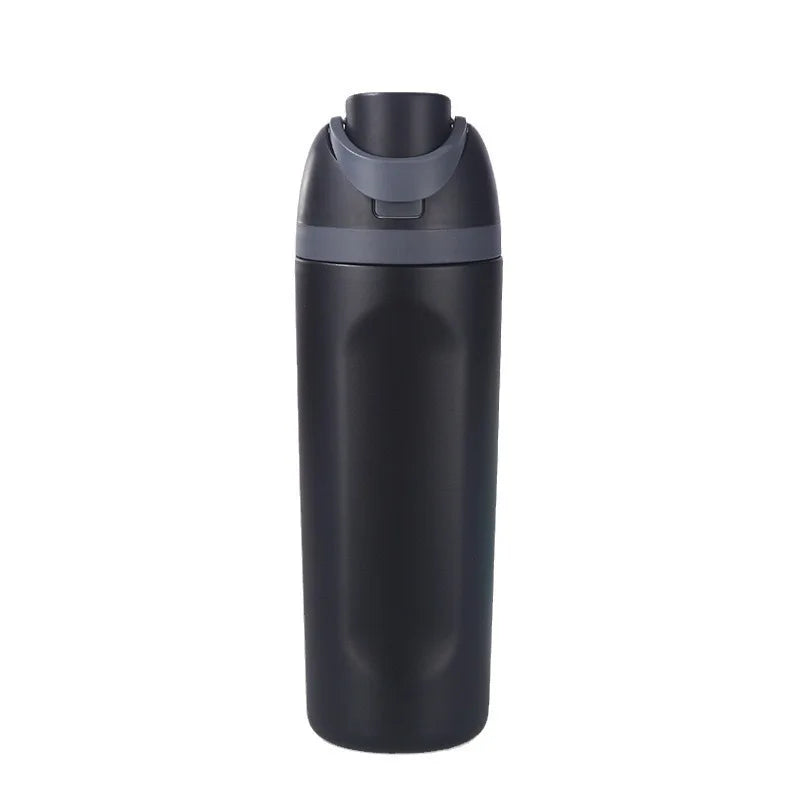 Insulated Stainless Steel Water Bottle with Straw Sports Water Bottle Great for Travel Colored Large Capacity Straw Fruit Cup
